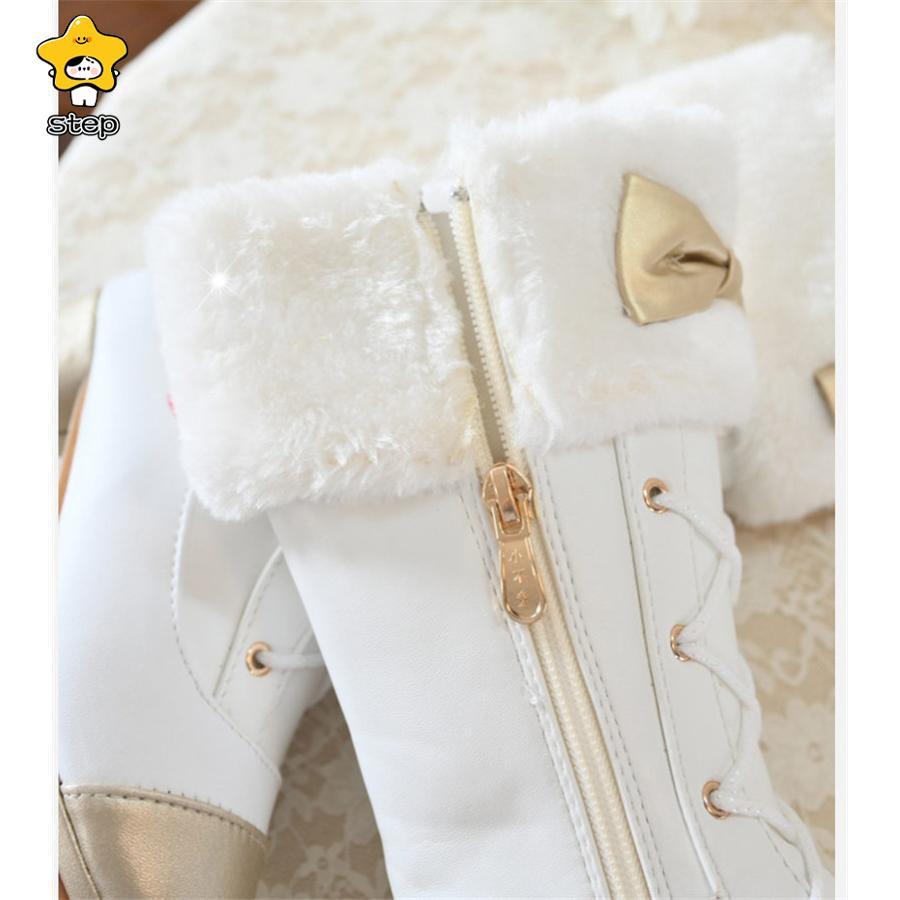 ブーツ ロング丈 女の子 キッズ リボン 可愛い ロリータ 防寒 ヒール あったか 秋 冬 オシャレ きれいめ スノーブーツ 通園 通学 可愛い | ブランド登録なし | 10