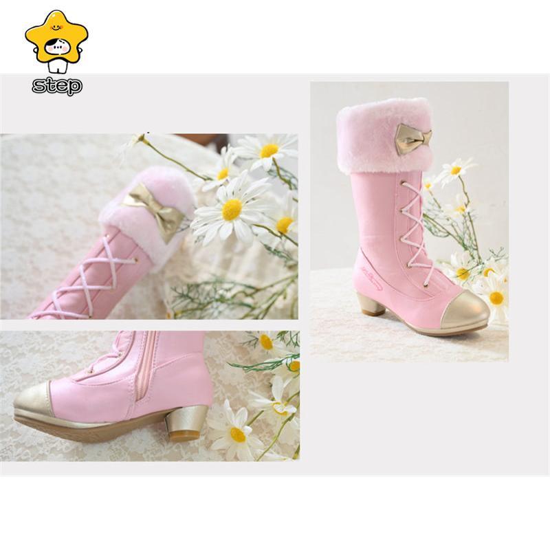 ブーツ ロング丈 女の子 キッズ リボン 可愛い ロリータ 防寒 ヒール あったか 秋 冬 オシャレ きれいめ スノーブーツ 通園 通学 可愛い | ブランド登録なし | 11