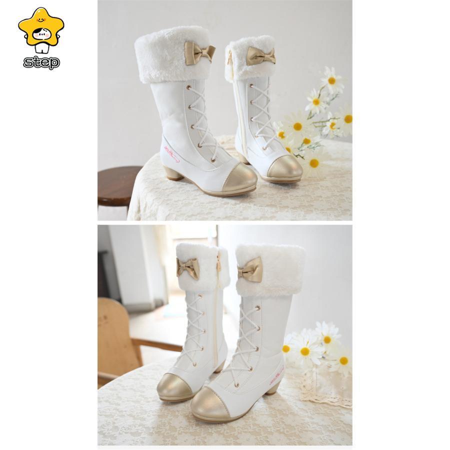 ブーツ ロング丈 女の子 キッズ リボン 可愛い ロリータ 防寒 ヒール あったか 秋 冬 オシャレ きれいめ スノーブーツ 通園 通学 可愛い | ブランド登録なし | 14