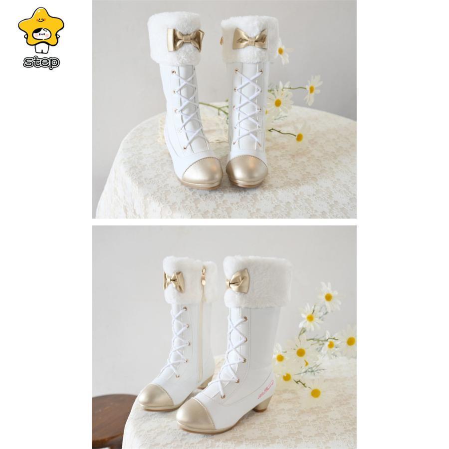 ブーツ ロング丈 女の子 キッズ リボン 可愛い ロリータ 防寒 ヒール あったか 秋 冬 オシャレ きれいめ スノーブーツ 通園 通学 可愛い | ブランド登録なし | 15