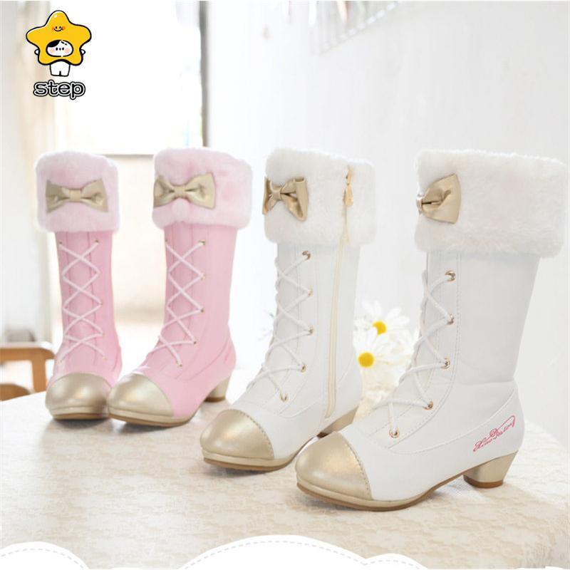 ブーツ ロング丈 女の子 キッズ リボン 可愛い ロリータ 防寒 ヒール あったか 秋 冬 オシャレ きれいめ スノーブーツ 通園 通学 可愛い | ブランド登録なし | 06