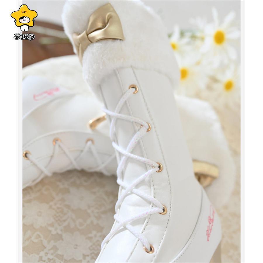 ブーツ ロング丈 女の子 キッズ リボン 可愛い ロリータ 防寒 ヒール あったか 秋 冬 オシャレ きれいめ スノーブーツ 通園 通学 可愛い | ブランド登録なし | 08