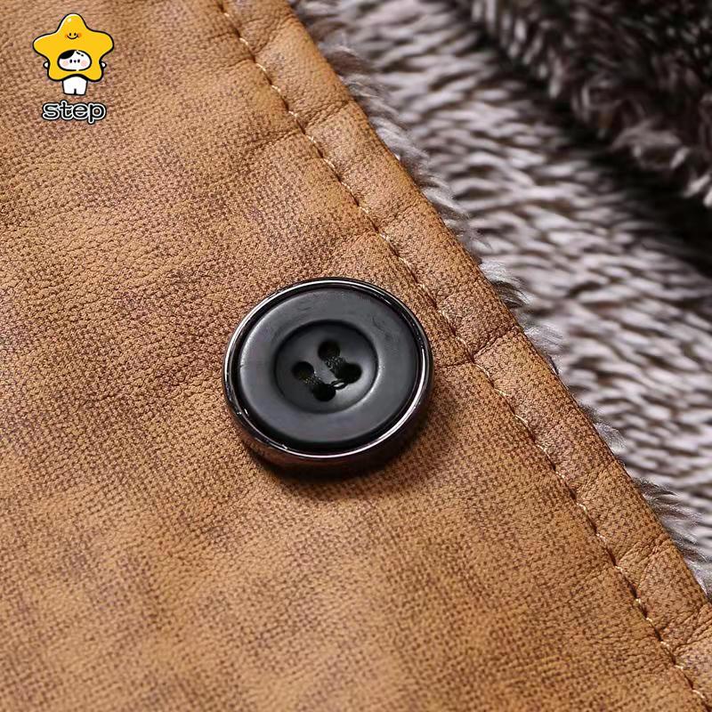 レザージャケット メンズ 革ジャン レザーコート 襟ボア 裏起毛 革ジャケット ブルゾン アウター PU 防寒 防水 防風 保温 ライダース バイク | ブランド登録なし | 12