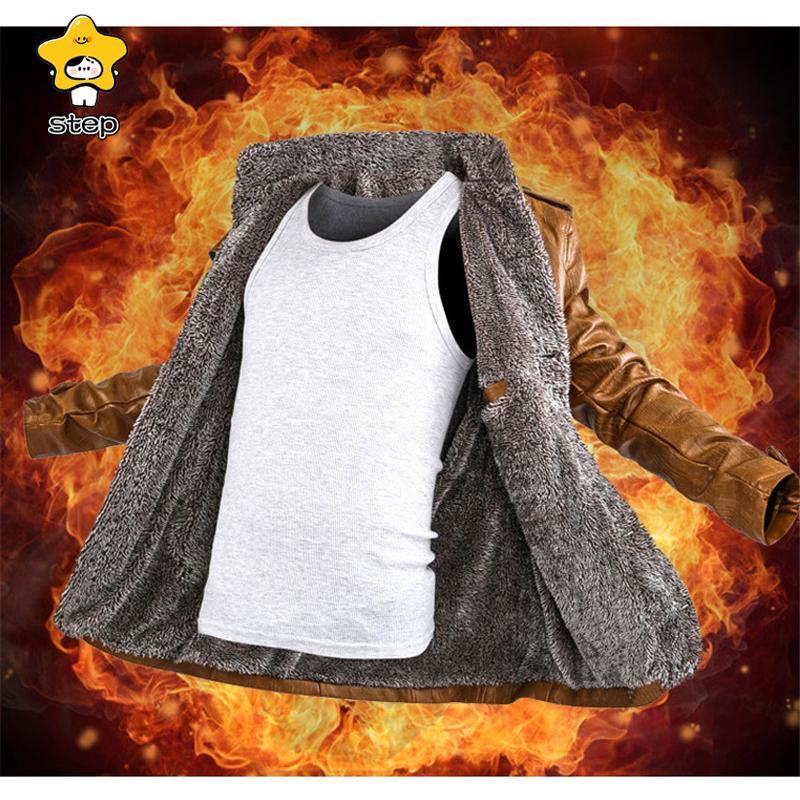 レザージャケット メンズ 革ジャン レザーコート 襟ボア 裏起毛 革ジャケット ブルゾン アウター PU 防寒 防水 防風 保温 ライダース バイク | ブランド登録なし | 14