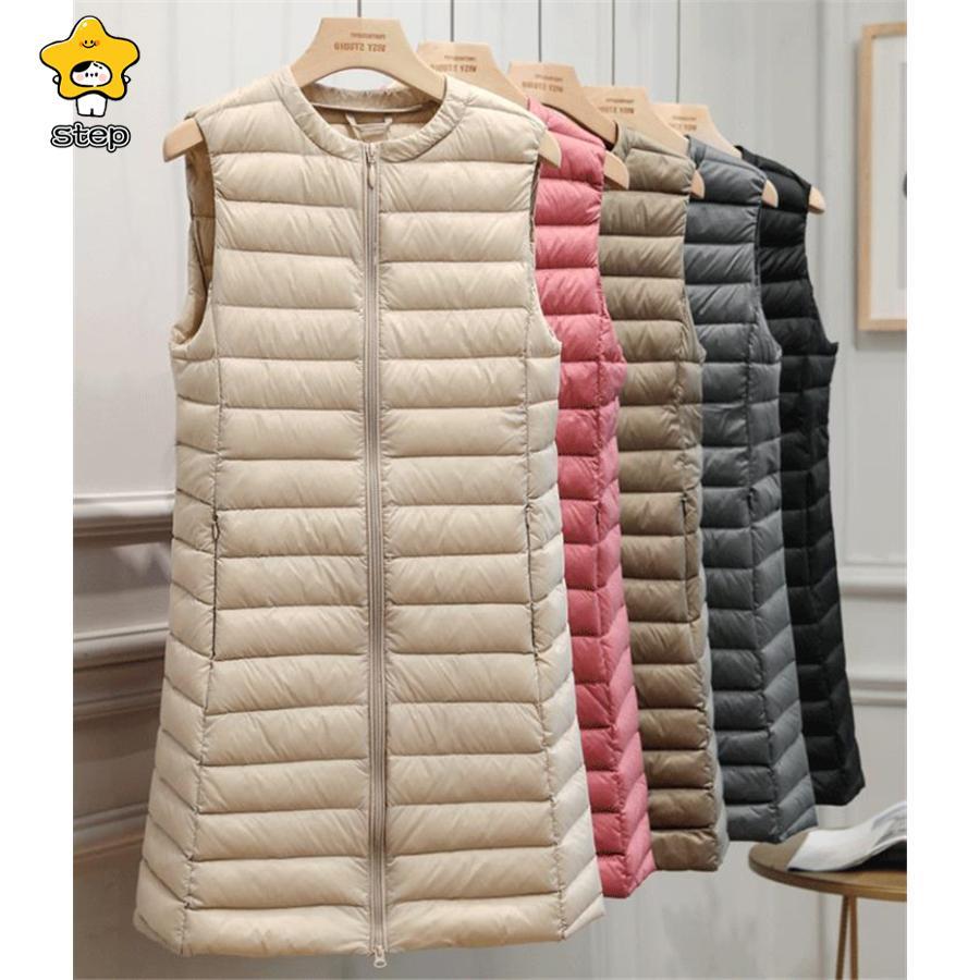 ロングベスト レディース ダウン 無地 ロング丈 薄手 軽量 フードなし キルティング 暖か 防寒 細身 軽量 防風 保温 インナーベスト アウター | ブランド登録なし | 09