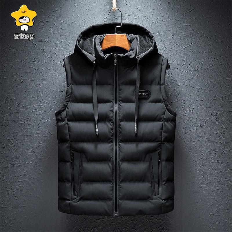 中綿ダウンベスト メンズ 爆売中 フリースベスト 裏起毛 フード付き インナーベスト 無地 ボア 暖かい 冬服 シンプル アウター 通勤通学 | ブランド登録なし | 13