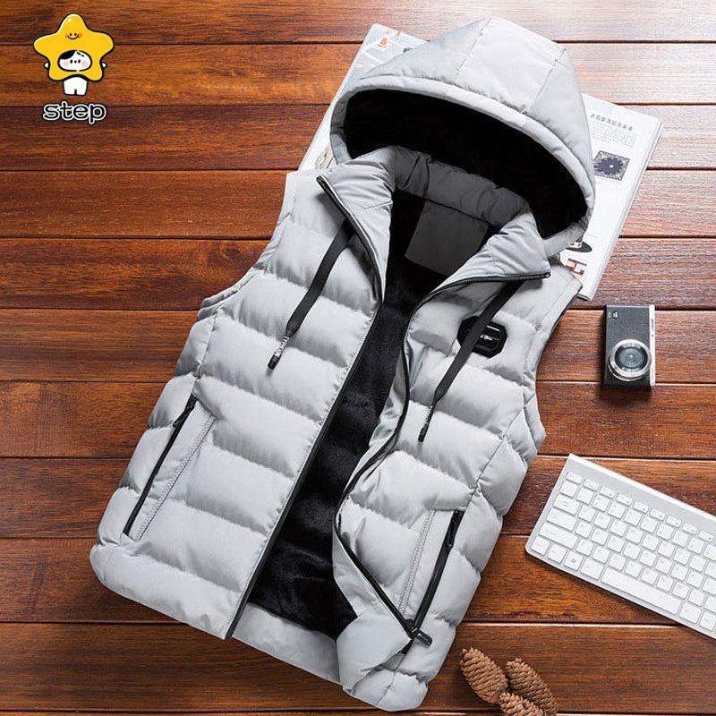 中綿ダウンベスト メンズ 爆売中 フリースベスト 裏起毛 フード付き インナーベスト 無地 ボア 暖かい 冬服 シンプル アウター 通勤通学 | ブランド登録なし | 05