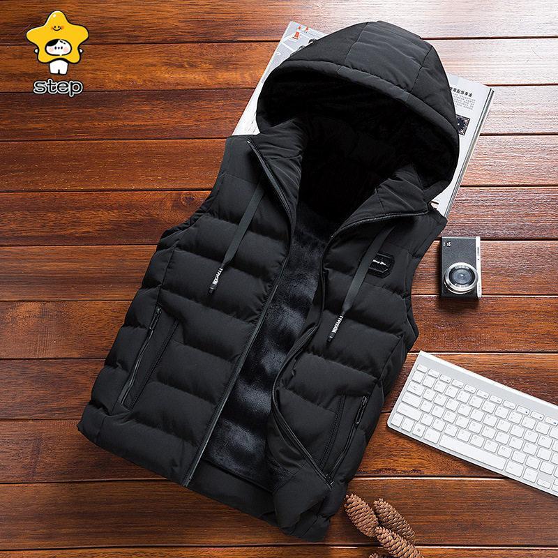 中綿ダウンベスト メンズ 爆売中 フリースベスト 裏起毛 フード付き インナーベスト 無地 ボア 暖かい 冬服 シンプル アウター 通勤通学 | ブランド登録なし | 08