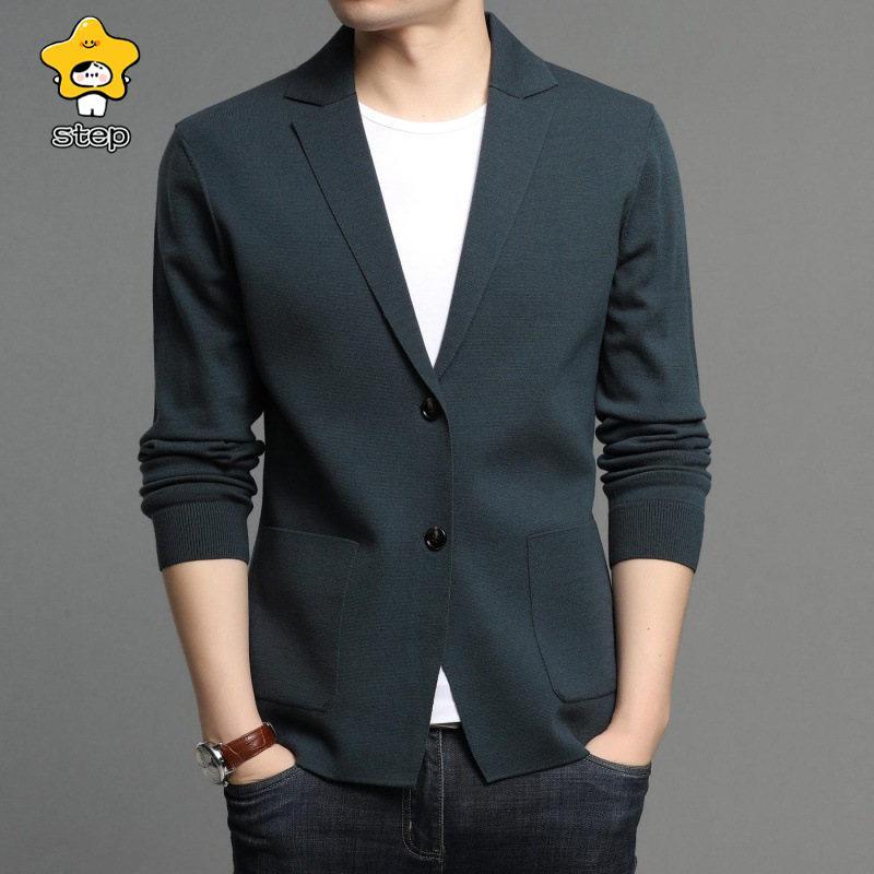 ニット スーツ カーディガン タイト Vネック トップス メンズ プレゼント 大人 カジュアル きれいめ 通勤 前開き ライトアウター 長袖 | ブランド登録なし | 02