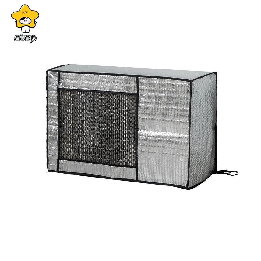 エアコン室外機遮熱シート カバー アルミ 日よけ 省エネ エコ 日除け 雨よけ 簡単 2枚セット 節電 保護カバー クーラー 断熱 シルバー | ブランド登録なし | 02