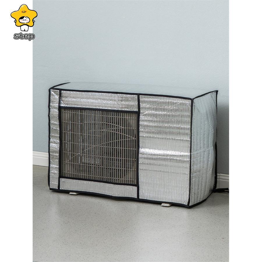 エアコン室外機遮熱シート カバー アルミ 日よけ 省エネ エコ 日除け 雨よけ 簡単 2枚セット 節電 保護カバー クーラー 断熱 シルバー | ブランド登録なし | 03