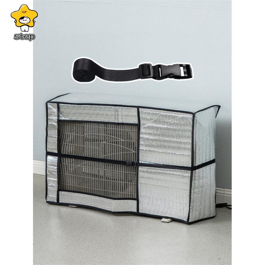 エアコン室外機遮熱シート カバー アルミ 日よけ 省エネ エコ 日除け 雨よけ 簡単 2枚セット 節電 保護カバー クーラー 断熱 シルバー | ブランド登録なし | 05