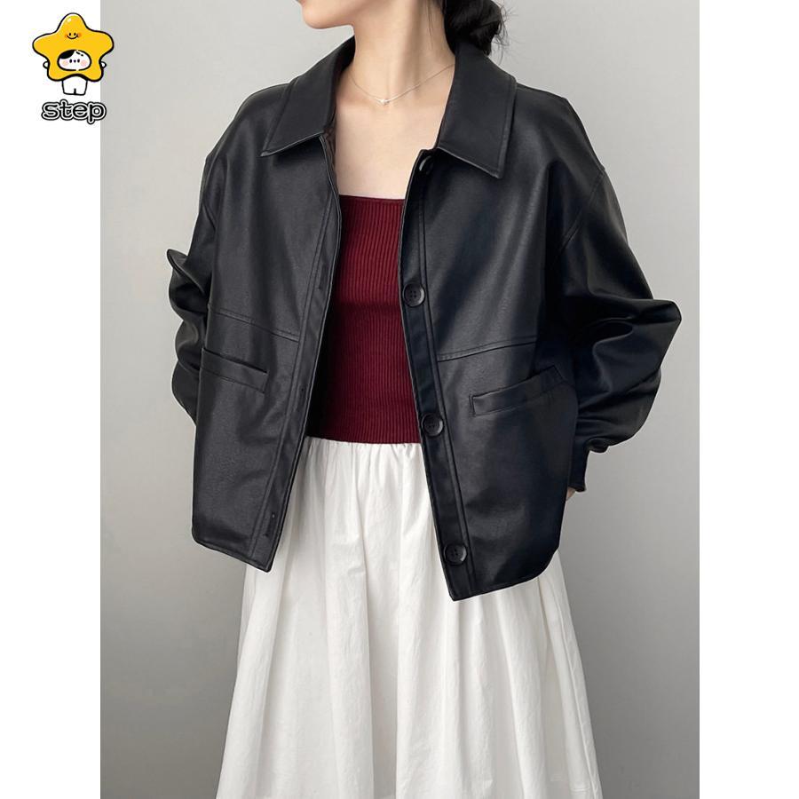 レディース ジャケット レザーコート 軽量 ライダースジャケット ノー
