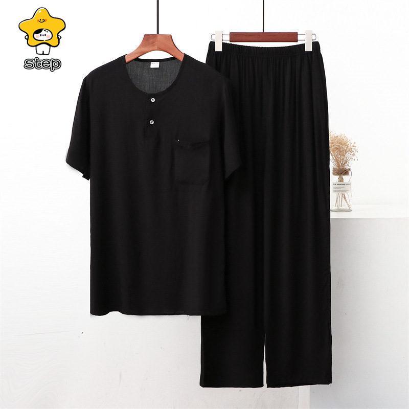 パジャマ メンズ シニア お年寄り 入院 父の日 ギフト 上下セット ゆったり 肌に優しい 快眠 紳士 吸汗 通気 部屋着 寝巻き 家着 長ズボン | ブランド登録なし | 01