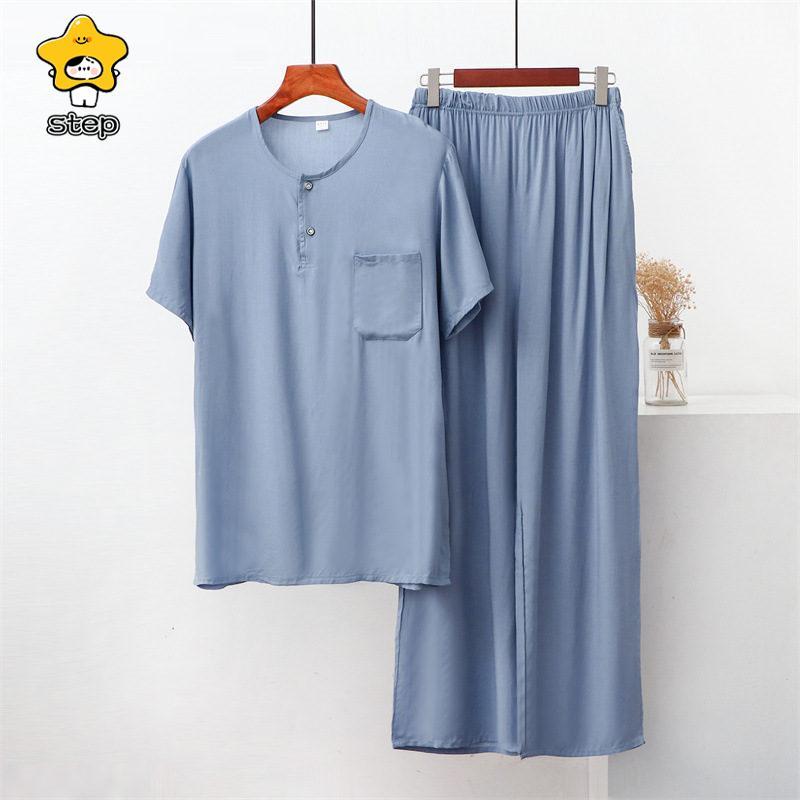 パジャマ メンズ シニア お年寄り 入院 父の日 ギフト 上下セット ゆったり 肌に優しい 快眠 紳士 吸汗 通気 部屋着 寝巻き 家着 長ズボン | ブランド登録なし | 02