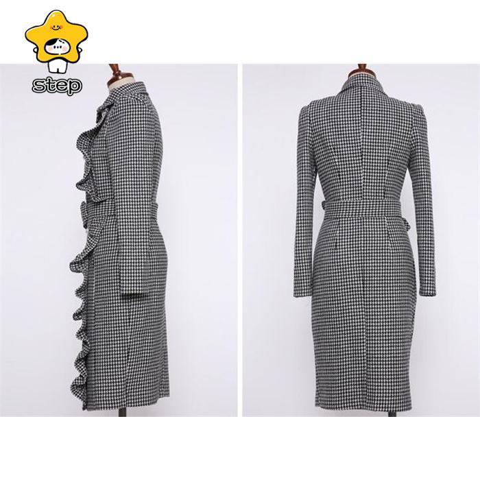 ワンピース レディース きれいめ フォーマル 結婚式 ドレス スーツ タイトワンピ 千鳥格 長袖 キャバ フォーマル 通勤 OL 30代 40代 着痩せ おしゃれ 卒業式 | ブランド登録なし | 10