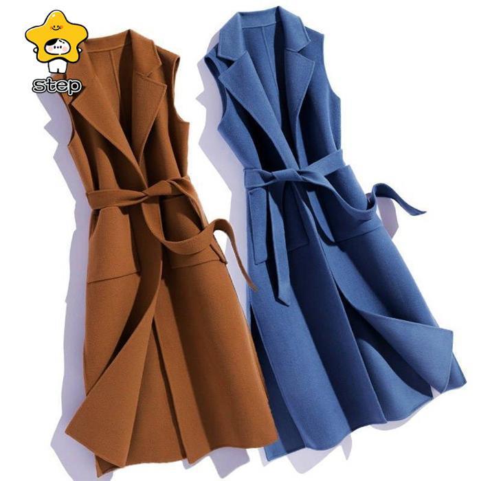 ベスト レディース  ロング ジレ トップス ロング丈 春 秋 冬 通勤 前開き 大きいサイズ ジレベスト ノースリーブ カジュアル  きれいめ 上品 | ブランド登録なし | 01