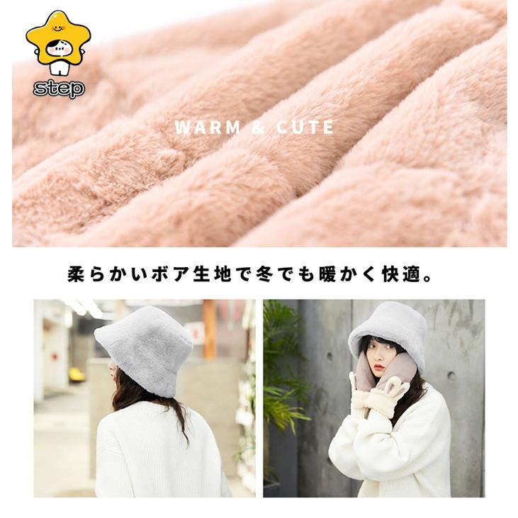 バケットハット ボア 帽子 ファー レディース 冬 コーデ おしゃれ もこもこ ふわふわ 秋 春 暖かい メンズ 防寒 小顔効果 プレゼント 可愛い | ブランド登録なし | 04