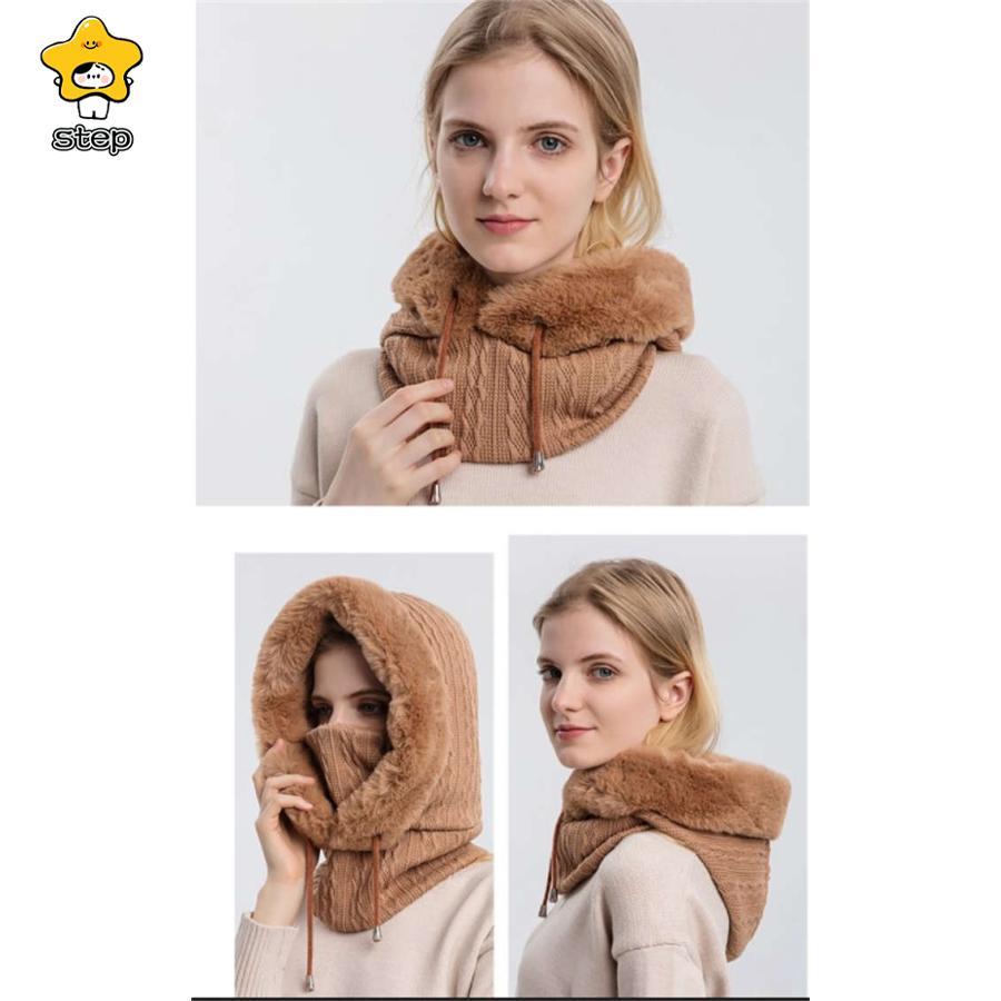 ニット帽 ニット 帽子 秋冬レディース 冬 帽子 裏ボア ファー マフラー 耳付き 冬 ファー付き リブ編み ニット 小顔効果 きれいめ 防寒対策 | ブランド登録なし | 02