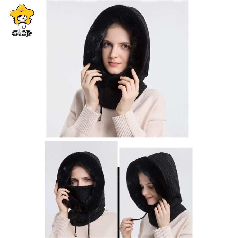 ニット帽 ニット 帽子 秋冬レディース 冬 帽子 裏ボア ファー マフラー 耳付き 冬 ファー付き リブ編み ニット 小顔効果 きれいめ 防寒対策 | ブランド登録なし | 03