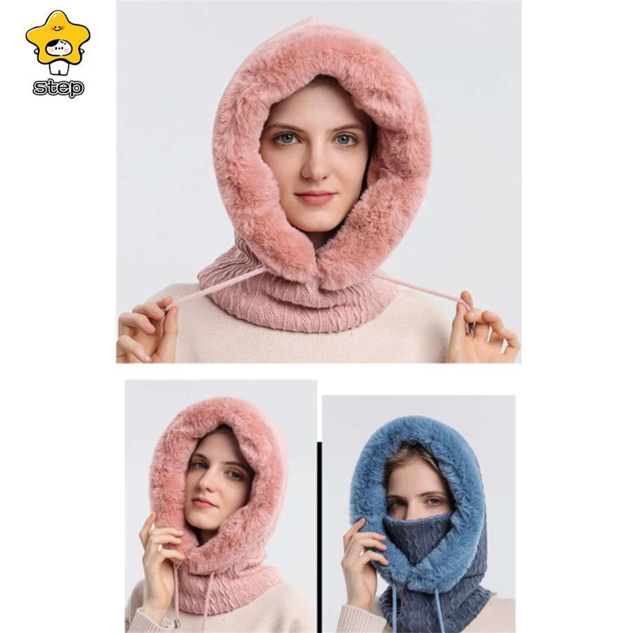 ニット帽 ニット 帽子 秋冬レディース 冬 帽子 裏ボア ファー マフラー 耳付き 冬 ファー付き リブ編み ニット 小顔効果 きれいめ 防寒対策 | ブランド登録なし | 05