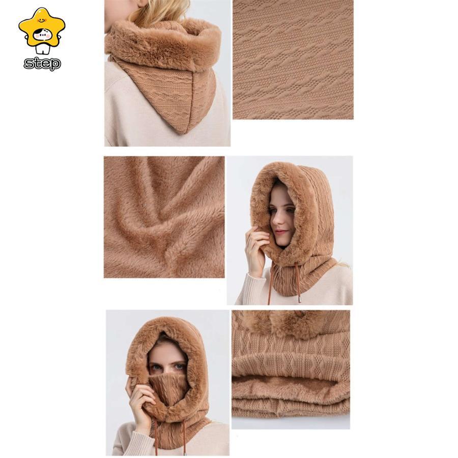 ニット帽 ニット 帽子 秋冬レディース 冬 帽子 裏ボア ファー マフラー 耳付き 冬 ファー付き リブ編み ニット 小顔効果 きれいめ 防寒対策 | ブランド登録なし | 08