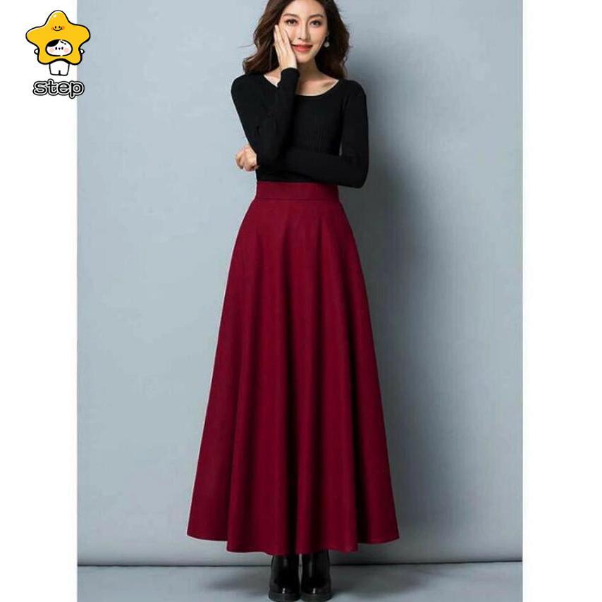 ロングスカート 春 レディース 秋 冬 ロング フレアスカート スカート マキシ丈 大きいサイズ 秋冬 ロング丈 ポケット付き Aライン ハイウエスト | ブランド登録なし | 10