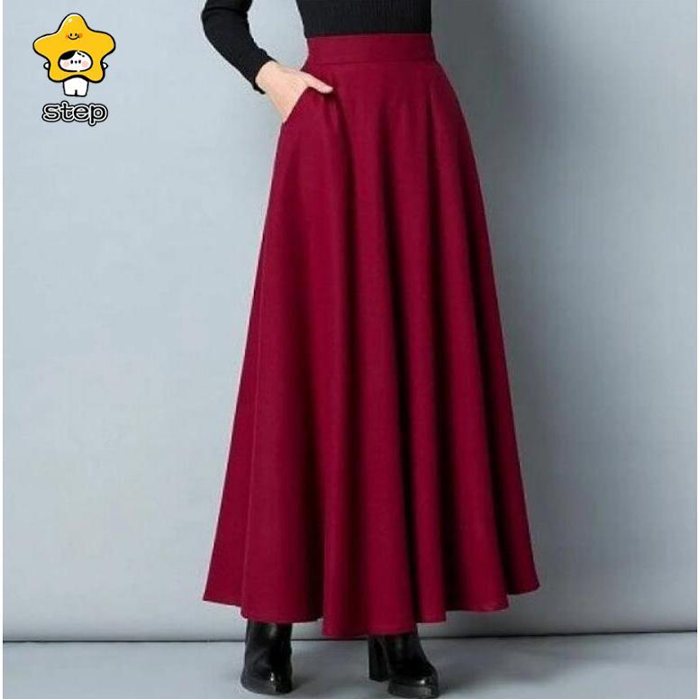 ロングスカート 春 レディース 秋 冬 ロング フレアスカート スカート マキシ丈 大きいサイズ 秋冬 ロング丈 ポケット付き Aライン ハイウエスト | ブランド登録なし | 07