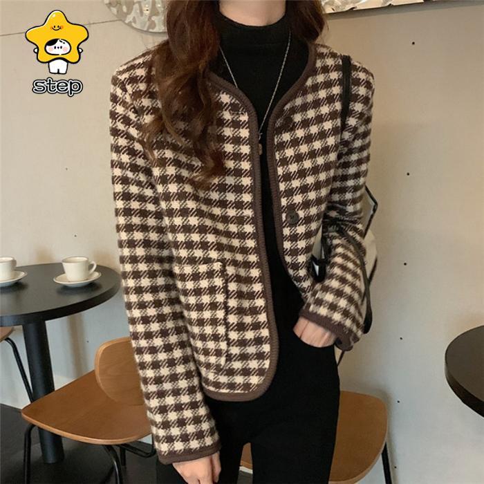 スーツジャケット テーラード レディース フォーマル ツイード スーツ カーディガン ノーカラー 春 秋 冬 オフィス 通勤 OL フォーマル 入園式 入学式 | ブランド登録なし | 01