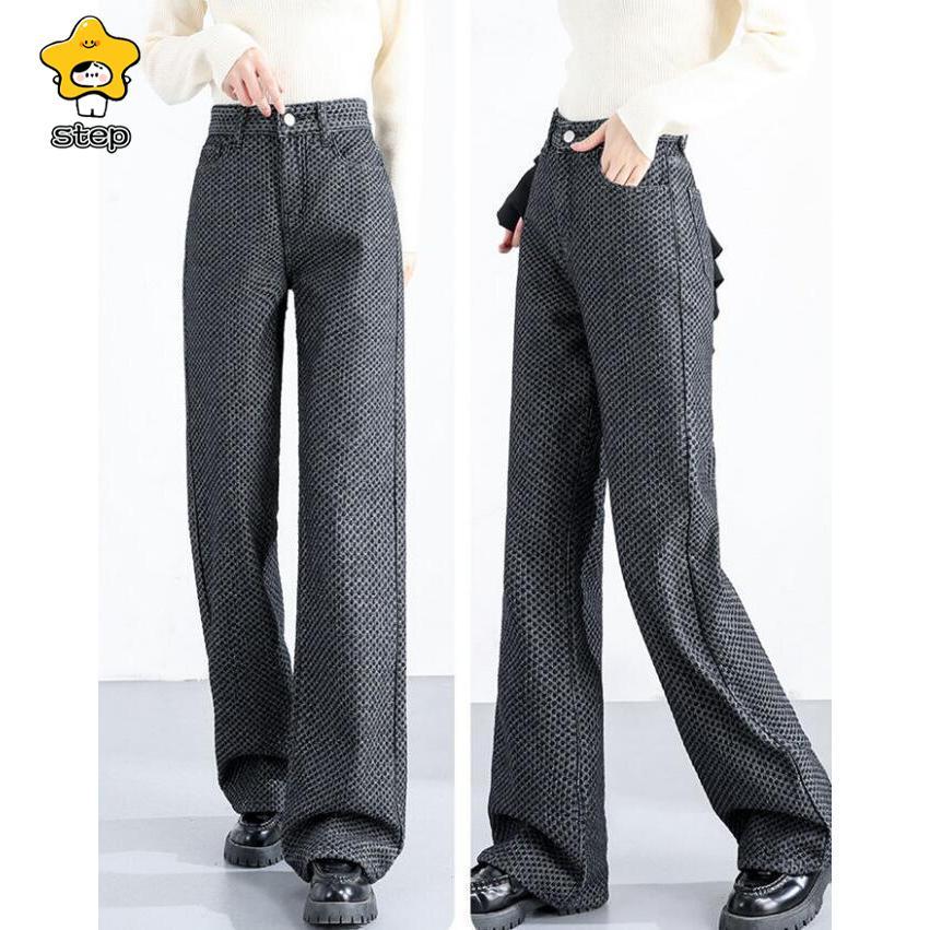 裏ボア ワイドパンツ デニムパンツ レディース ロングパンツ 裏起毛 ジーンズ ガウチョパンツ 体型カバー ロングパンツ 大きいサイズ 春 秋 冬 | ブランド登録なし | 05