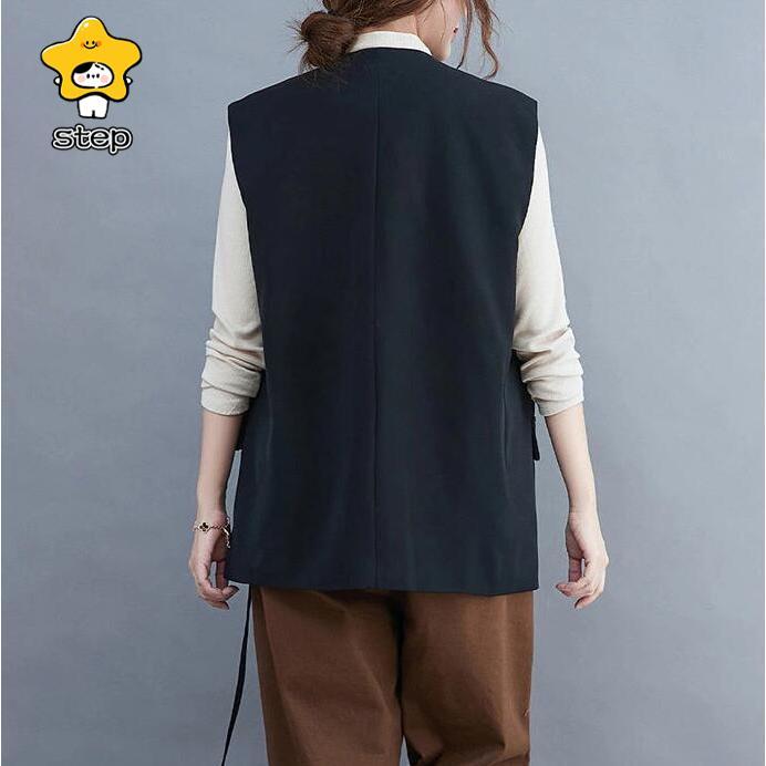 ジレベスト レディース ジレ ベスト 前開き レイヤード風 ロングベスト コート ノースリーブ おしゃれ 秋 コーデ 冬 春 羽織り テーラード | ブランド登録なし | 07