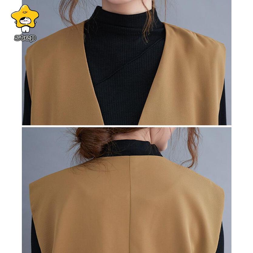 ジレベスト レディース ジレ ベスト 前開き レイヤード風 ロングベスト コート ノースリーブ おしゃれ 秋 コーデ 冬 春 羽織り テーラード | ブランド登録なし | 08