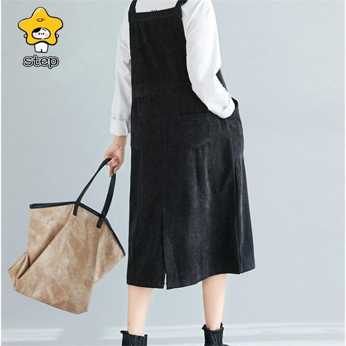 サロペット ジャンパースカート ミディアムサロペット レディース ワンピース 秋冬 コーデュロイ サロペットスカート 痩せる効果 大きいサイズ | ブランド登録なし | 06