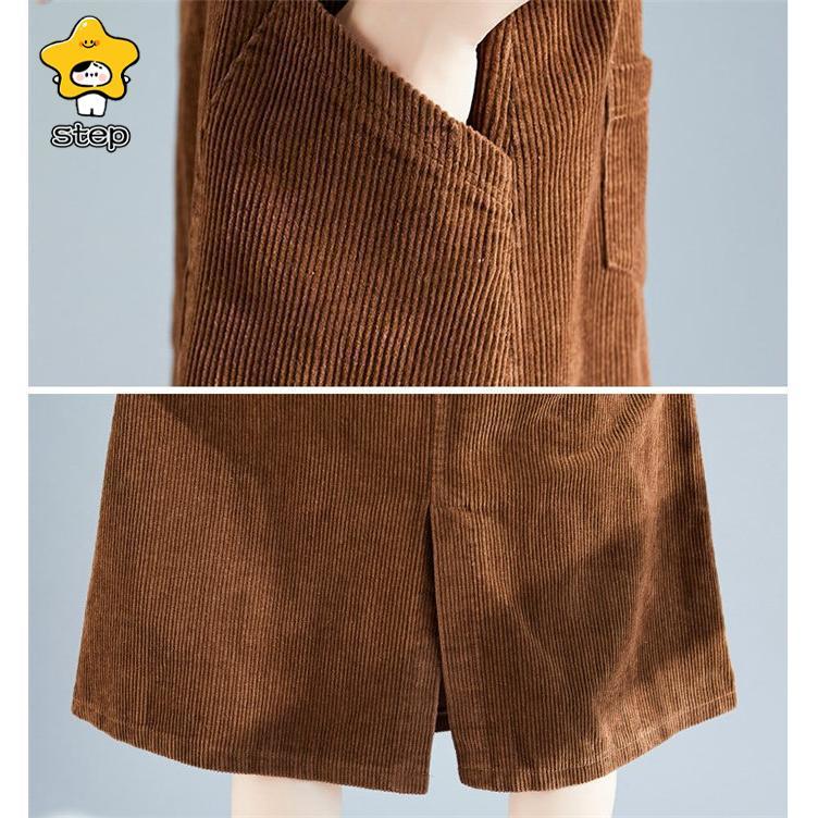 サロペット ジャンパースカート ミディアムサロペット レディース ワンピース 秋冬 コーデュロイ サロペットスカート 痩せる効果 大きいサイズ | ブランド登録なし | 08