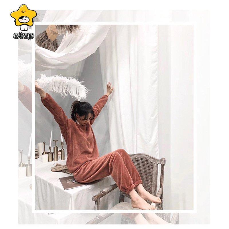 パジャマルームウェア上下セットもこもこレディース上下セットフリースベロアマイクロファイバー厚手可愛い冬部屋着長袖長ズボン暖かい秋冬 | ブランド登録なし | 09