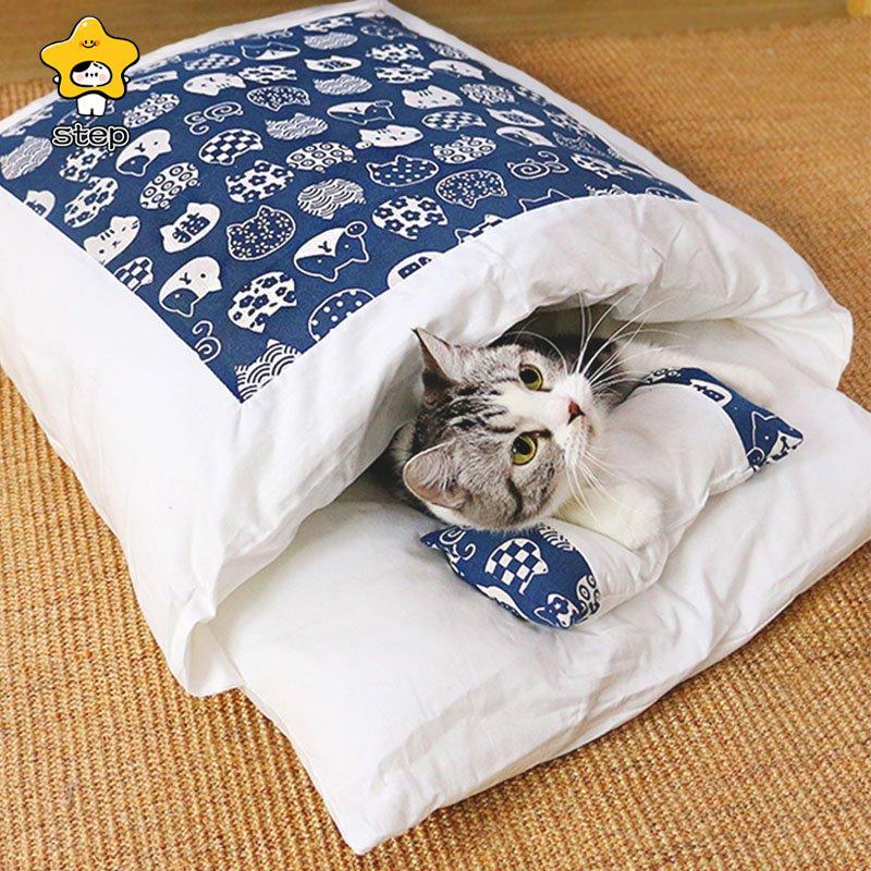 猫 ベッド 犬 ベッド ペットベッド 猫用 クッション 寝袋 キャットハウス 可愛い 大きい ペットハウス 猫グッズ ペット布団 あったか 筒型 布団 ソフト ふわふわ | ブランド登録なし | 01