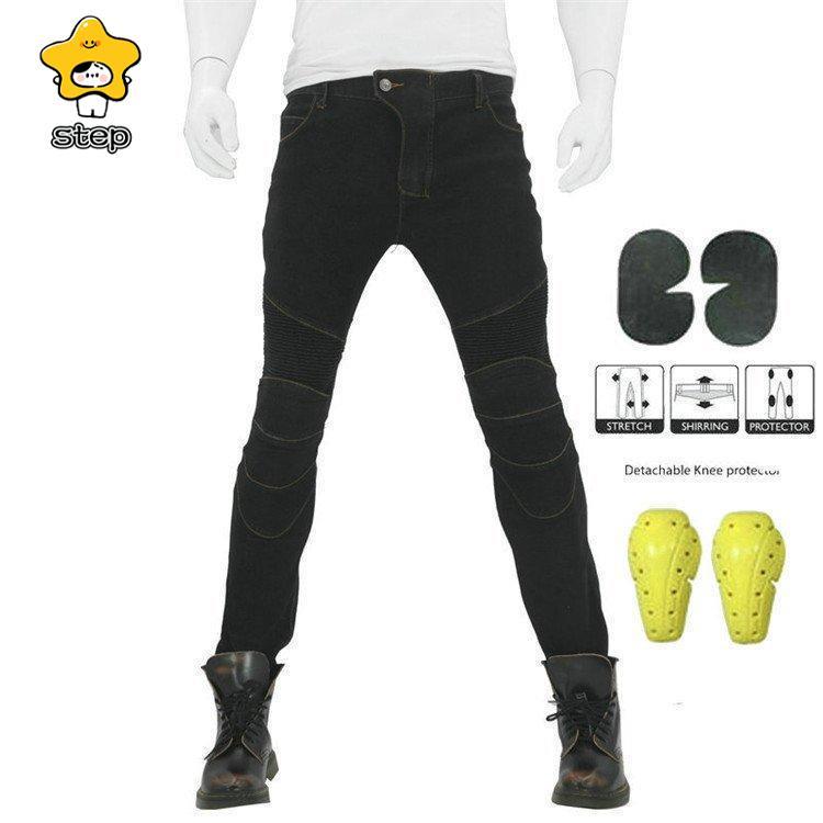 バイクパンツ メンズ　ライダーパンツ プロテクター付き ジーンズ デニム バイクウェア オートバイ 転倒防護 膝当て 耐久 耐衝撃 膝パッド レーシングパンツ | ブランド登録なし | 10