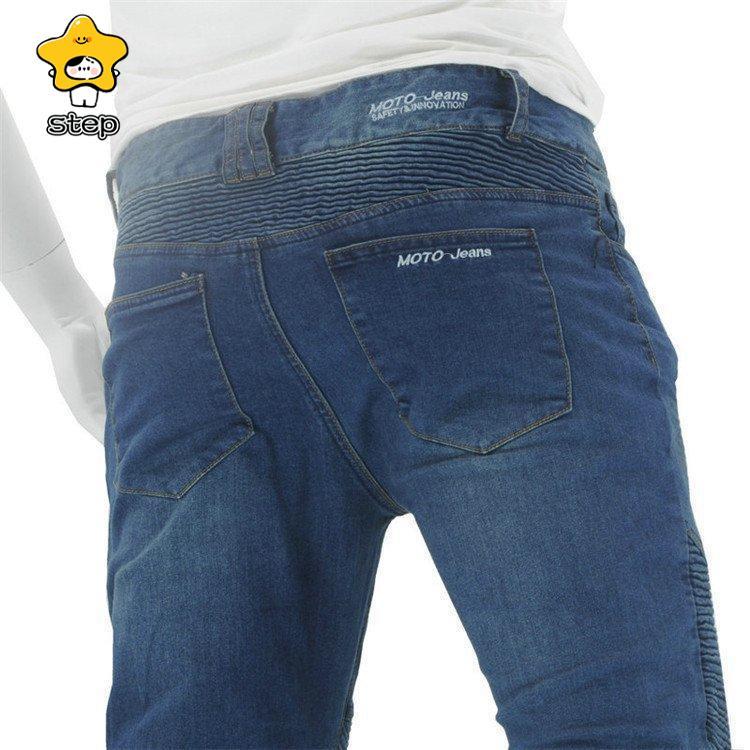 バイクパンツ メンズ　ライダーパンツ プロテクター付き ジーンズ デニム バイクウェア オートバイ 転倒防護 膝当て 耐久 耐衝撃 膝パッド レーシングパンツ | ブランド登録なし | 12