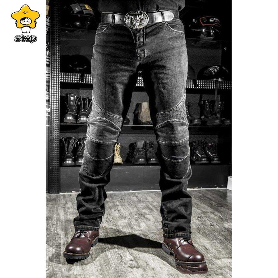 バイクパンツ メンズ　ライダーパンツ プロテクター付き ジーンズ デニム バイクウェア オートバイ 転倒防護 膝当て 耐久 耐衝撃 膝パッド レーシングパンツ | ブランド登録なし | 01