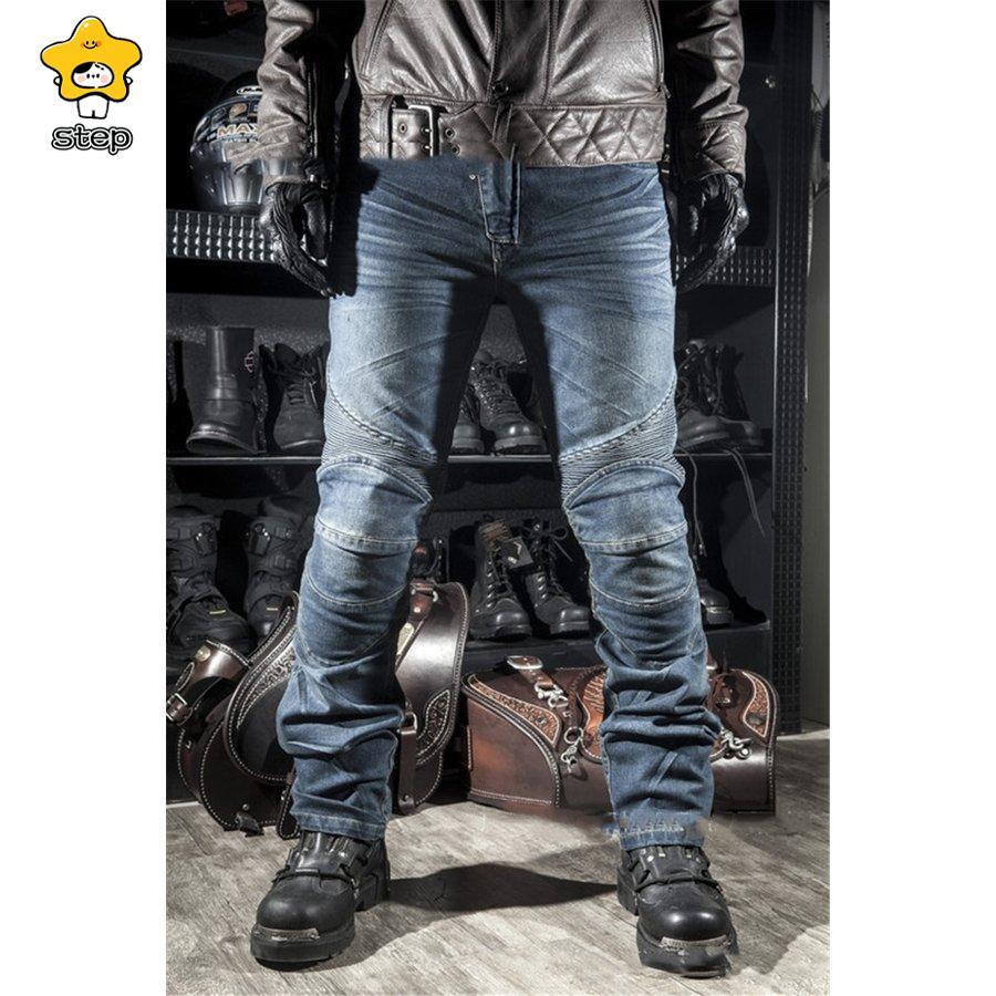 バイクパンツ メンズ　ライダーパンツ プロテクター付き ジーンズ デニム バイクウェア オートバイ 転倒防護 膝当て 耐久 耐衝撃 膝パッド レーシングパンツ | ブランド登録なし | 02