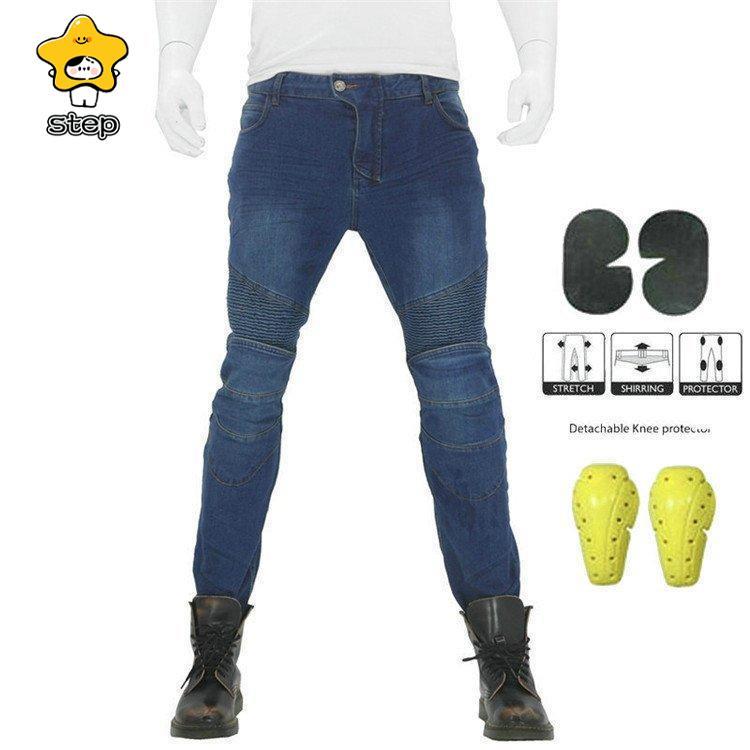 バイクパンツ メンズ　ライダーパンツ プロテクター付き ジーンズ デニム バイクウェア オートバイ 転倒防護 膝当て 耐久 耐衝撃 膝パッド レーシングパンツ | ブランド登録なし | 09