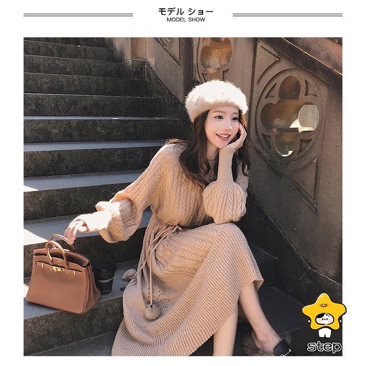 美品★バルーンスリーブニットワンピース MURUA（ムルーア）の「バルーンスリーブミニニットワンピース