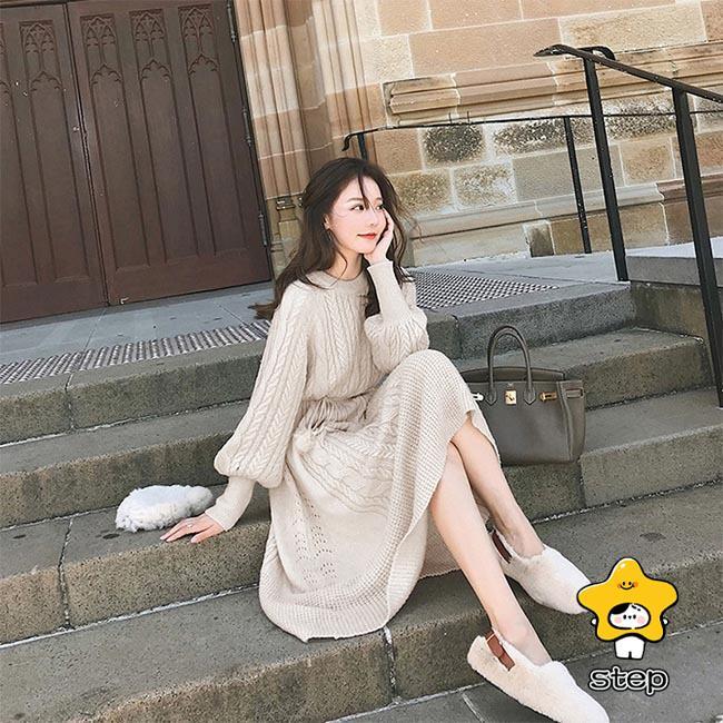 美品★バルーンスリーブニットワンピース coca（coca）（コカ）の「バルーンスリーブニットワンピース