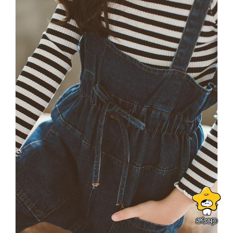 セットアップ 女の子 上下セット キッズ セーター サロペット 女児 子ども オールインワン ジュニア デニム オーバーオール ボーダー柄 | ブランド登録なし | 07