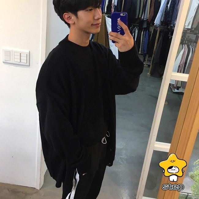 ニットカーディガン メンズ アウター 無地 Vネック 長袖 前開き リブ編み ボタン付き 柔らかい 暖かい ゆったり シンプル 春秋 | ブランド登録なし | 10