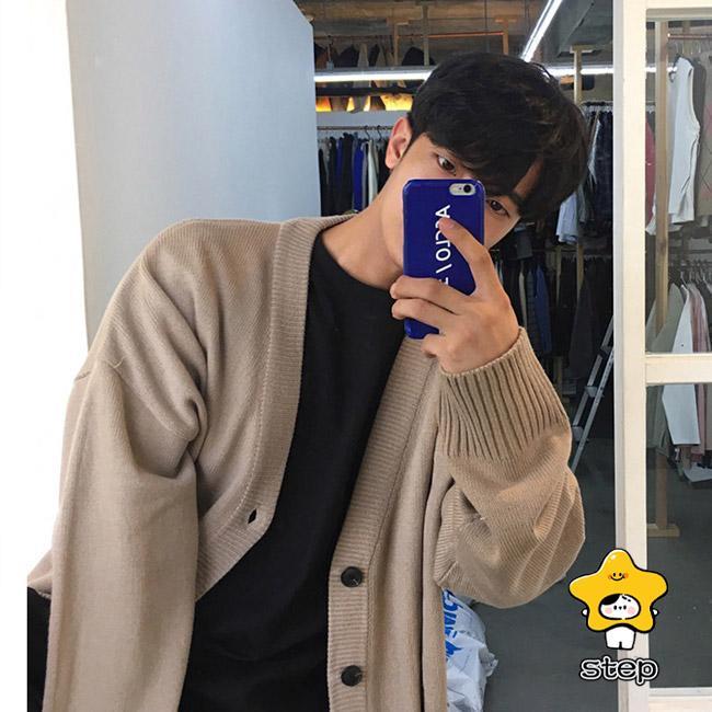 ニットカーディガン メンズ アウター 無地 Vネック 長袖 前開き リブ編み ボタン付き 柔らかい 暖かい ゆったり シンプル 春秋 | ブランド登録なし | 12