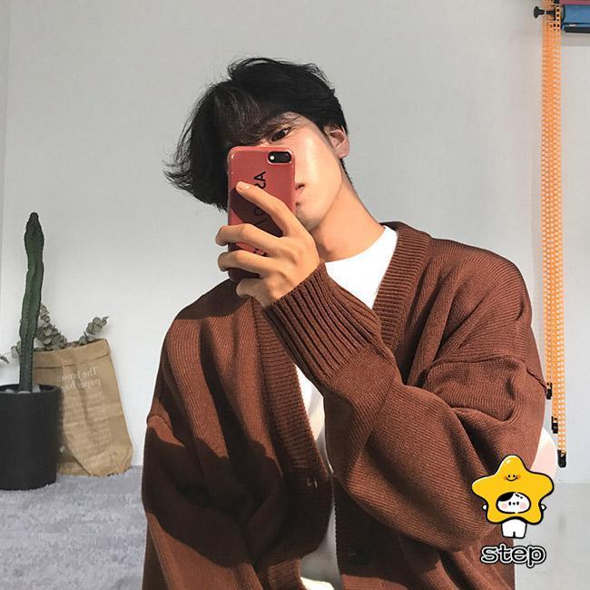 ニットカーディガン メンズ アウター 無地 Vネック 長袖 前開き リブ編み ボタン付き 柔らかい 暖かい ゆったり シンプル 春秋 | ブランド登録なし | 13