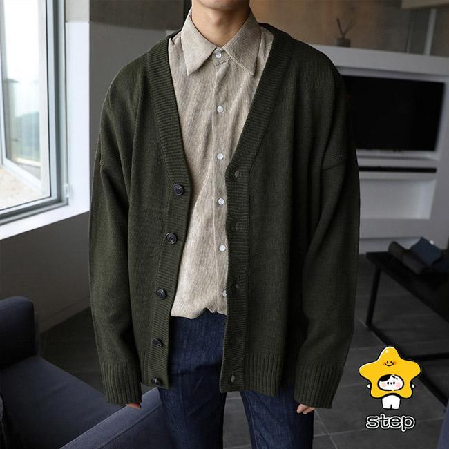 ニットカーディガン メンズ アウター 無地 Vネック 長袖 前開き リブ編み ボタン付き 柔らかい 暖かい ゆったり シンプル 春秋 | ブランド登録なし | 14