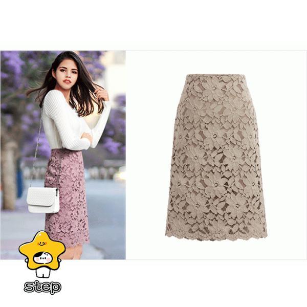 スカート 総レース レディース 花柄 膝丈 レーススカート 通勤 オフィス フォーマル | ブランド登録なし | 09