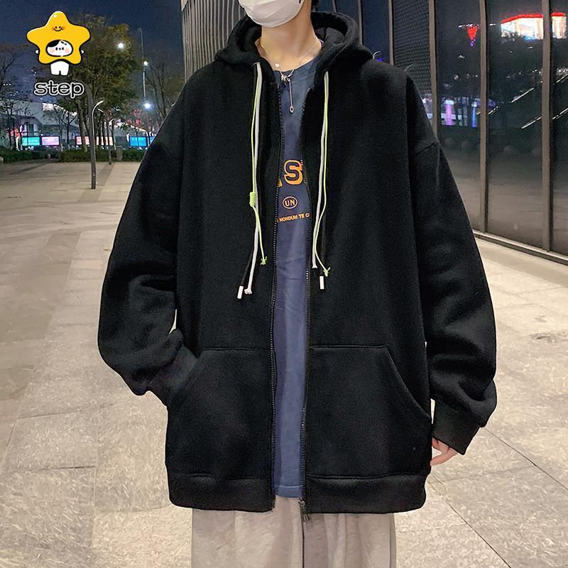 パーカー メンズ 長袖 フード付き ジップアップ カーディガン ビッグ